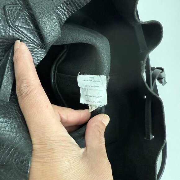 MADEWELL The Drawstring Transport Tote Saddle Bag Purse Black Leather Women's - Picture 14 of 16